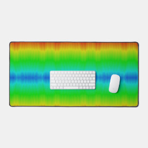 Flaming colourful rainbow desk mat