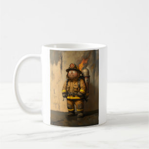 Flaming Concern: The Overwhelmed Firefighter Coffee Mug