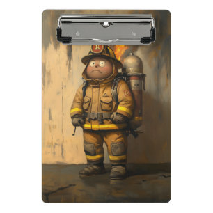Flaming Concern: The Overwhelmed Firefighter Mini Clipboard