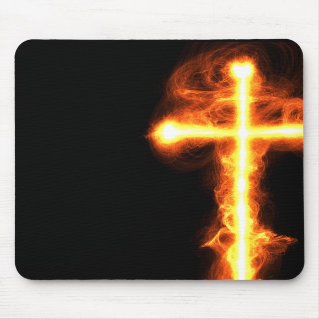 Flaming Cross Mousepad (Front)