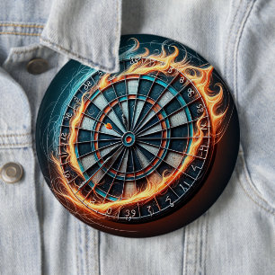 Flaming Dart Arena Ignite the passion of the Darts 6 Cm Round Badge