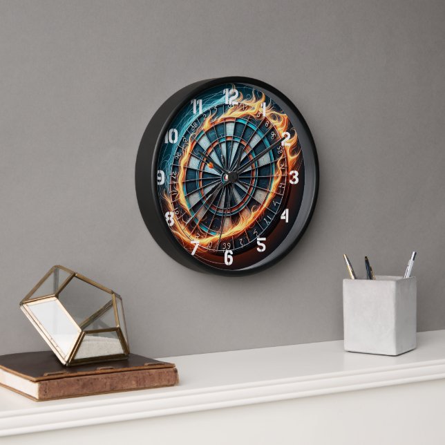 Flaming Dart Arena Ignite the passion of the Darts Clock (Office)