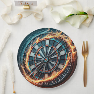 Flaming Dart Arena Ignite the passion of the Darts Paper Plate
