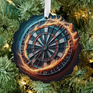 Flaming Dart Arena Ignite the passion of the Darts Tree Decoration Card
