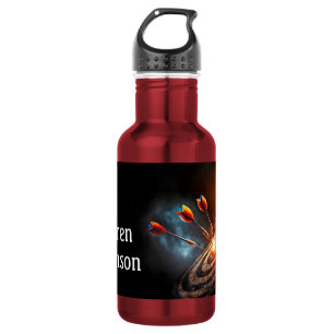 Flaming Dartboard with Darts personalise 532 Ml Water Bottle