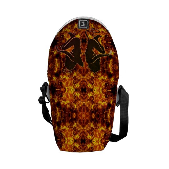 Flaming Devil and Angel Courier Bag