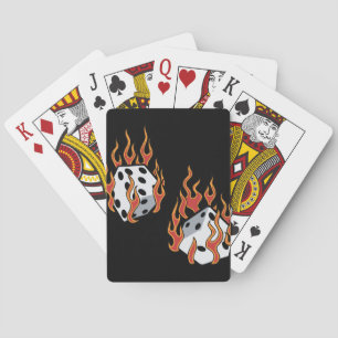Flaming Dice Playing Cards