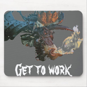flaming dragon, Get to work Mouse Mat