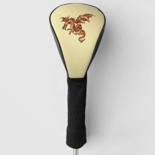Flaming Dragon Gold Golf Head Cover
