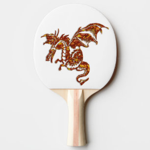 Flaming Dragon Ping Pong Paddle