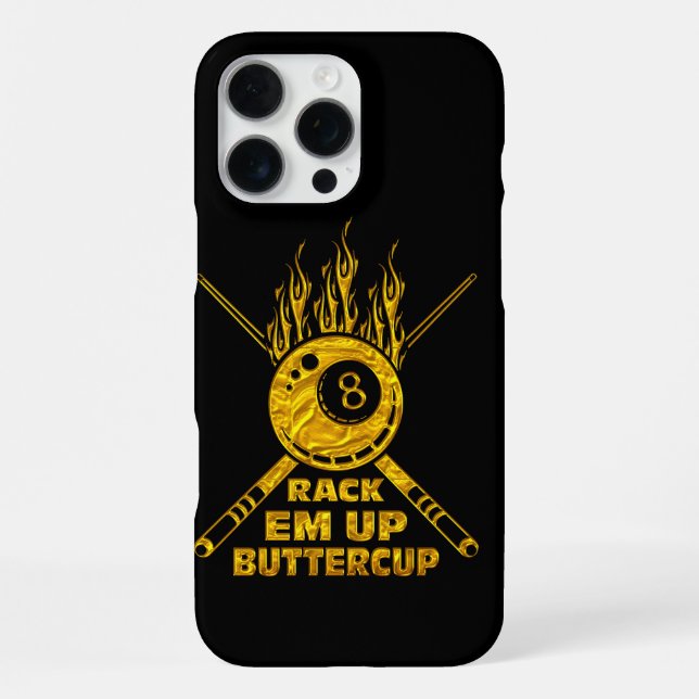 Flaming Eight Ball Design: Rack 'Em Up! iPhone Case (Back)