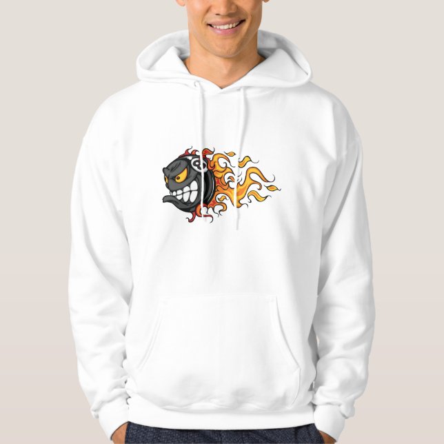 Flaming Eight Ball Hoodie (Front)