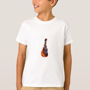 Flaming Electric Guitar Fire and Lightning Rock Mu T-Shirt