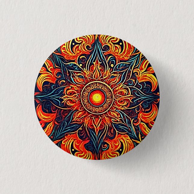Flaming Eye 3 Cm Round Badge (Front)