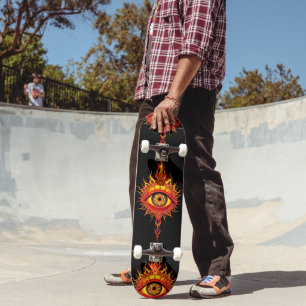 Flaming Eye: Ignite Your Spirit Skateboard