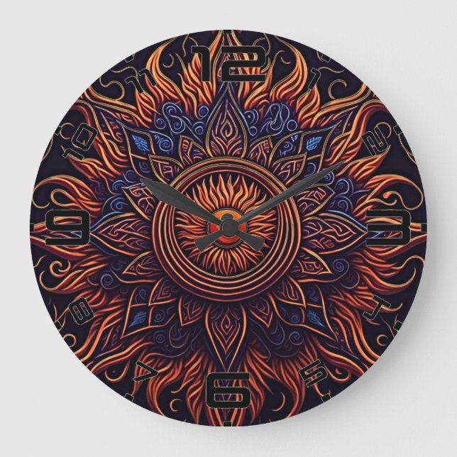 Flaming Eye Visionary Clock - Bold & Dynamic Art (Front)
