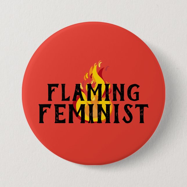 Flaming Feminist RBG Feminism Flames 20 7.5 Cm Round Badge (Front)