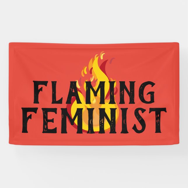 Flaming Feminist RBG Feminism Flames 20 Banner (Horizontal)