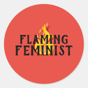 Flaming Feminist RBG Feminism Flames 20 Classic Round Sticker