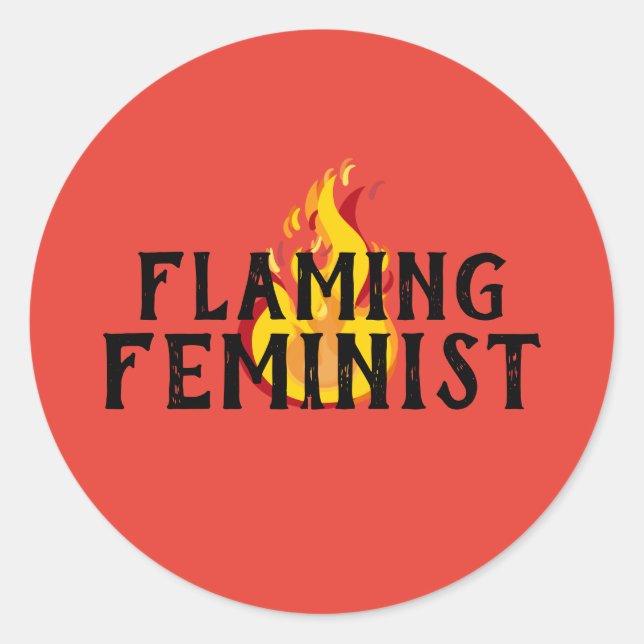 Flaming Feminist RBG Feminism Flames 20 Classic Round Sticker (Front)