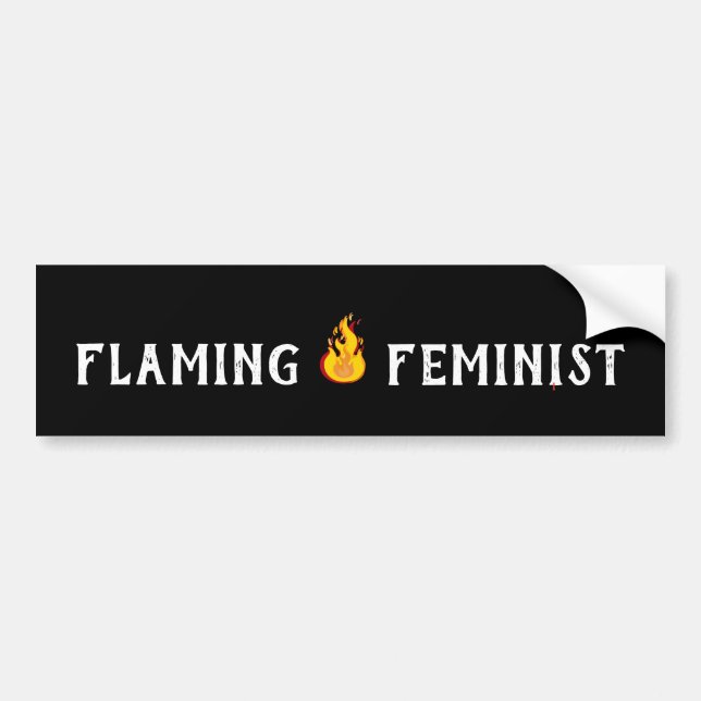 Flaming Feminist RBG Feminism Flames 20 Horizontal Bumper Sticker (Front)