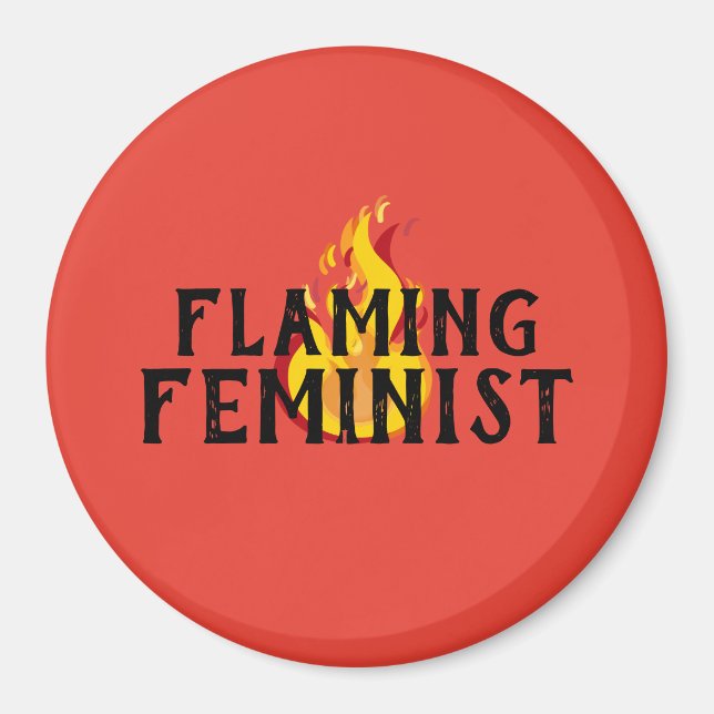 Flaming Feminist RBG Feminism Flames 20 Magnet (Front)