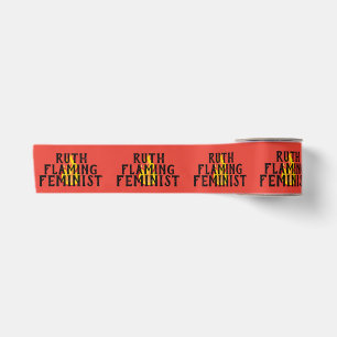 Flaming Feminist RBG Feminism Flames 20 Name Satin Ribbon