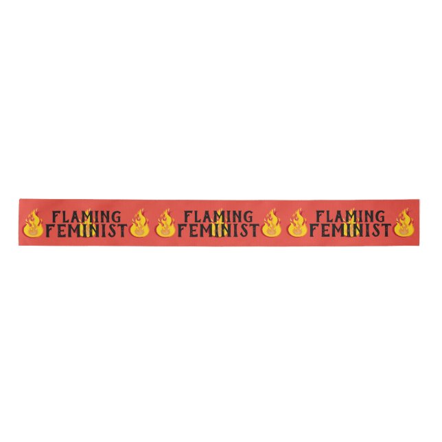 Flaming Feminist RBG Feminism Flames 20 Satin Ribbon (Front)