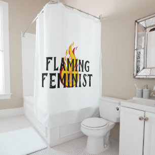 Flaming Feminist RBG Feminism Flames 20 Shower Curtain