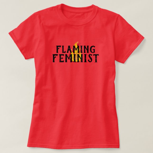 Flaming Feminist RBG Feminism Flames 20 T-Shirt (Design Front)