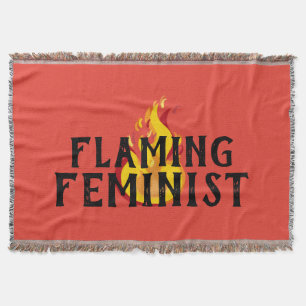 Flaming Feminist RBG Feminism Flames 20 Throw Blanket