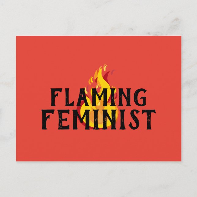 Flaming Feminist RBG Feminism Flames 20 WM Postcard (Front)