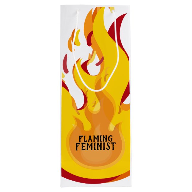 Flaming Feminist RBG Ginsburg Feminism Flames 20 Wine Gift Bag (Back)