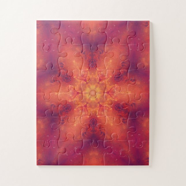 Flaming Fiery Phoenix Burning Snowflake Jigsaw Puzzle (Vertical)