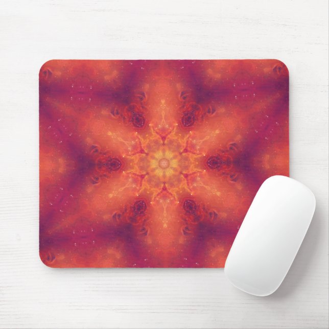 Flaming Fiery Phoenix Burning Snowflake Mouse Mat (With Mouse)