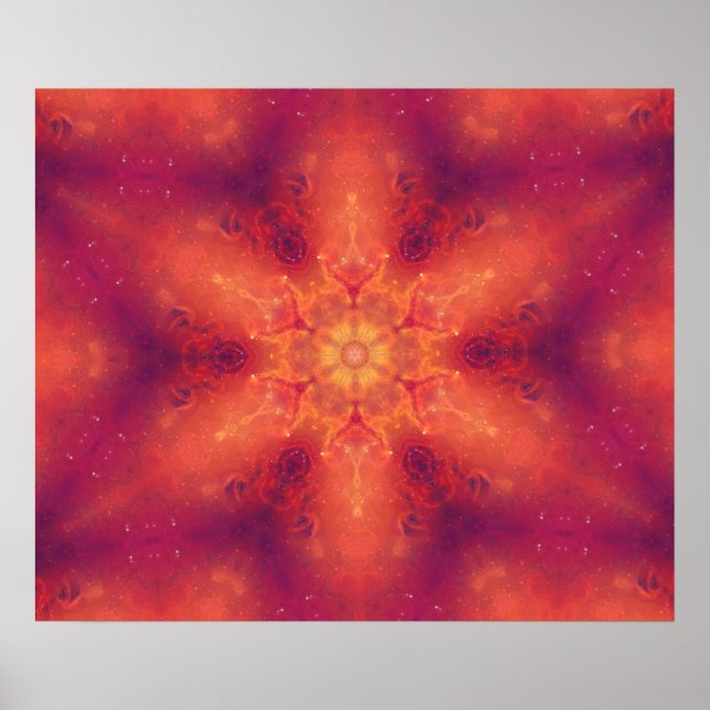 Flaming Fiery Phoenix Burning Snowflake Poster (Front)
