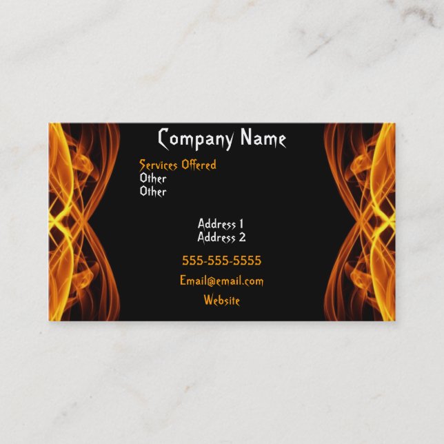 FLAMING FIRE BUSINESS CARD (Front)