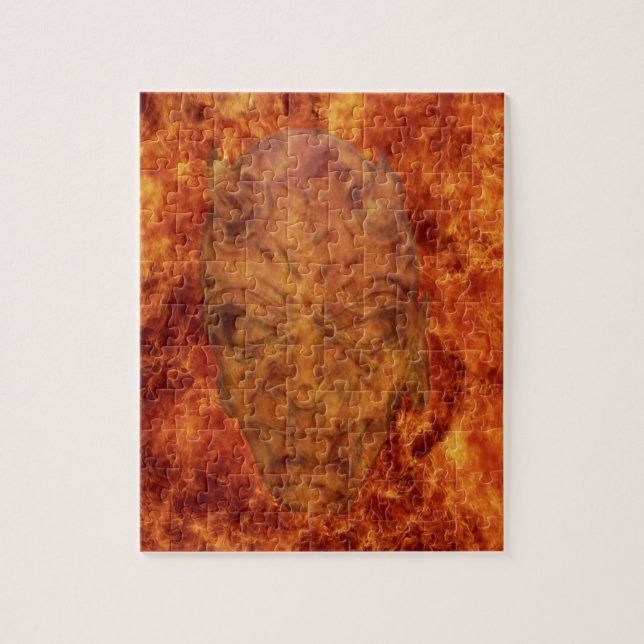 Flaming Fire Demon Jigsaw Puzzle (Vertical)