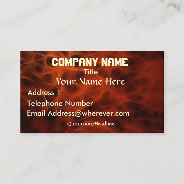 FLAMING FIRE FRACTAL  Business Card (Front)