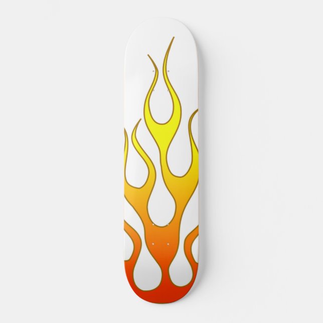 Flaming Fire Rays Skateboard (Front)
