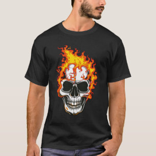 Flaming Fire Skull T-Shirt
