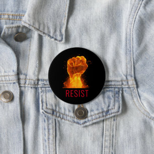 Flaming Fist Resist Activist 7.5 Cm Round Badge
