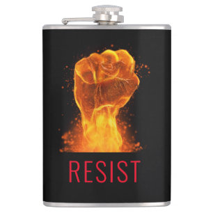 Flaming Fist Resist Customisable Hip Flask