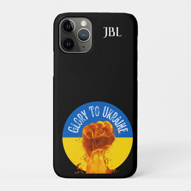 Flaming Fist Ukraine Flag Resistance Monogram  Case-Mate iPhone Case (Back)