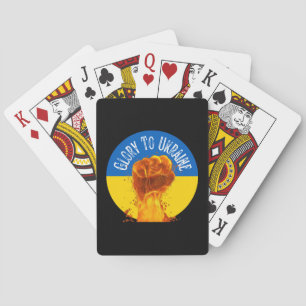 Flaming Fist Ukraine Flag Resistance  Playing Cards