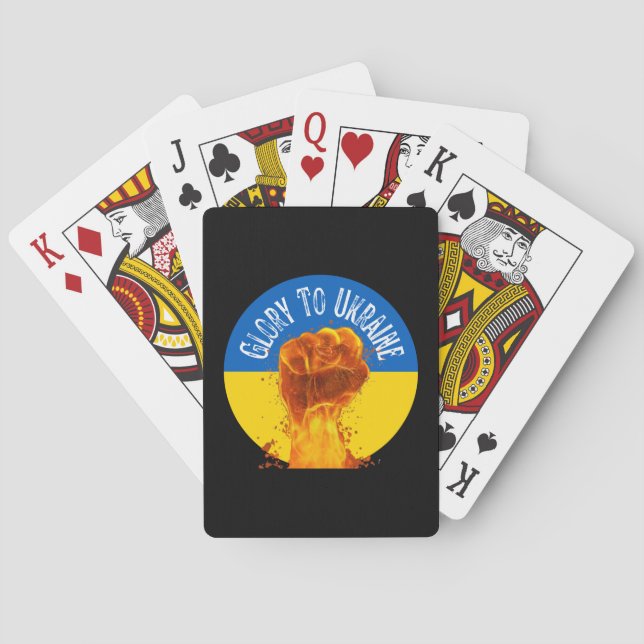 Flaming Fist Ukraine Flag Resistance  Playing Cards (Back)