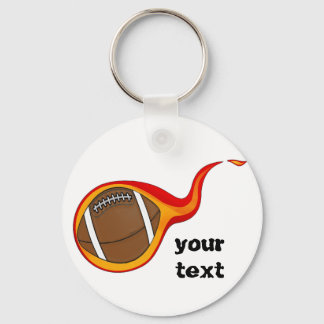 flaming football ball key ring