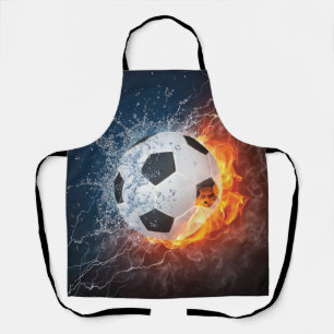 Flaming Football/Soccer Ball Throw Pillow Apron