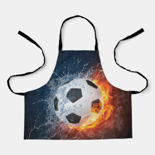 Flaming Football/Soccer Ball Throw Pillow Apron