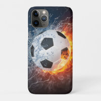 Flaming Football/Soccer Ball Throw Pillow